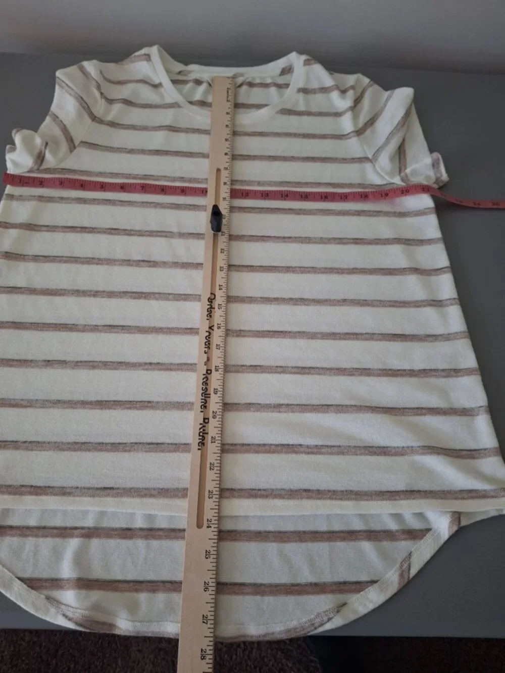 Market & Spruce Stripe Knit Top XL Beige Coastal Quiet Luxury Soft Casual Tee_6